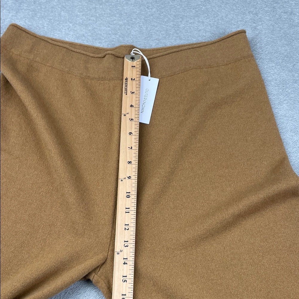 NEW Outerknown XL Cashmere Superfine Wool Tan Wide-Leg Knit Sweatpants - Picture 6 of 13